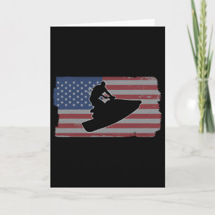 Jet Ski American Usa Flag Jetski _1  Card