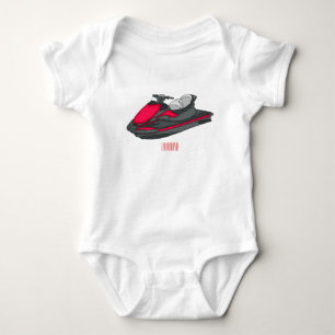 Jet ski cartoon illustration baby bodysuit