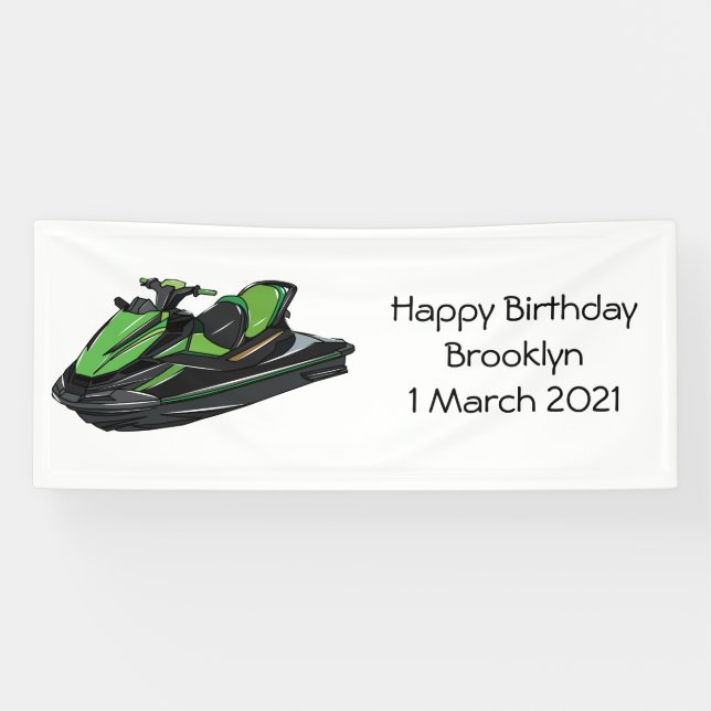 Jet ski cartoon illustration banner (Horizontal)
