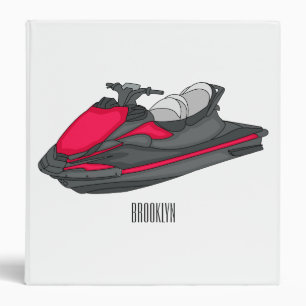 Jet ski cartoon illustration binder