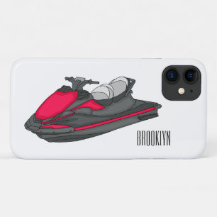 Jet ski cartoon illustration iPhone 11 case