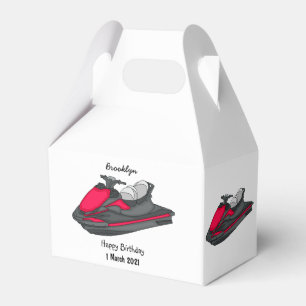 Jet ski cartoon illustration favor box