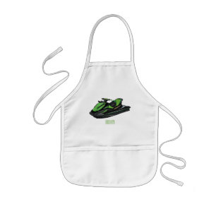 Jet ski cartoon illustration kids apron