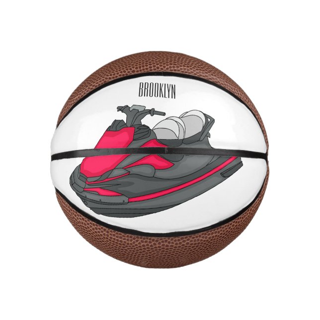 Jet ski cartoon illustration  mini basketball (Front)