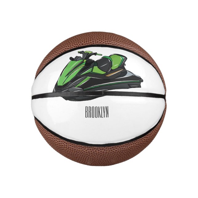 Jet ski cartoon illustration mini basketball (Front)