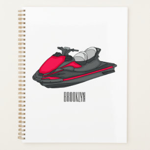 Jet ski cartoon illustration planner