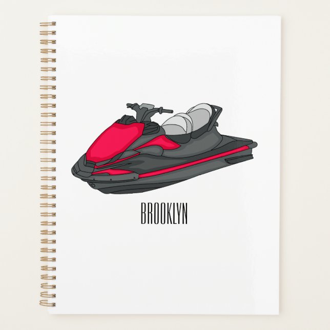 Jet ski cartoon illustration planner (Front)