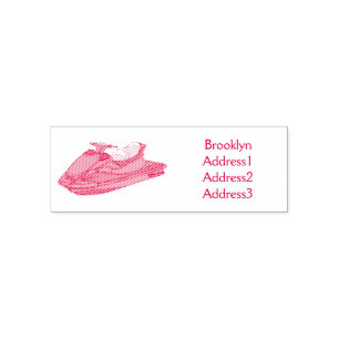 Jet ski cartoon illustration  self-inking stamp