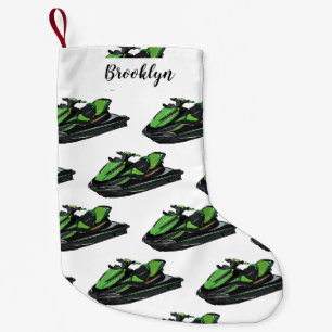 Jet ski cartoon illustration small christmas stocking