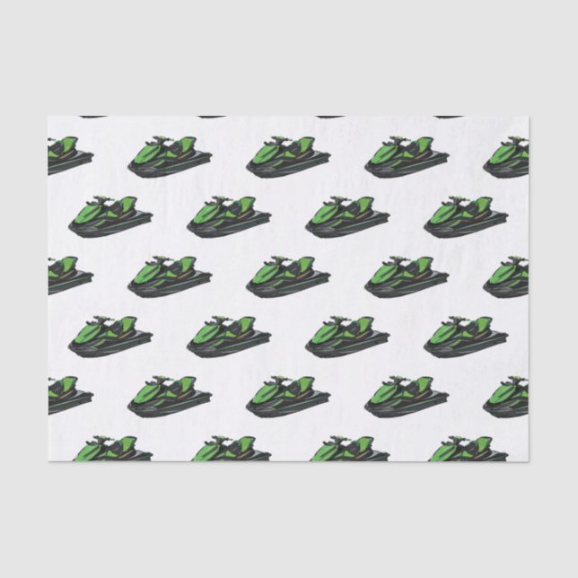Jet ski cartoon illustration tissue paper (Front)