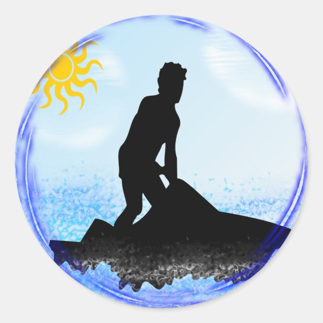 Jet Ski Dreams Classic Round Sticker (Front)