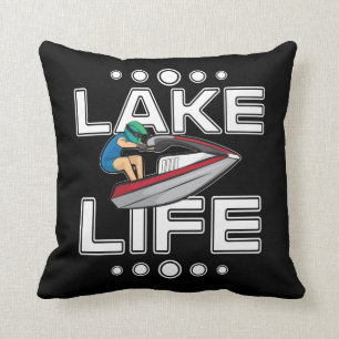 Jet Ski Gift Lake Life Beach Holiday Funny Jetski Throw Pillow