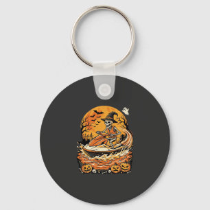 Jet Ski Halloween Skeleton Witch Pumpkin Design_1 Keychain