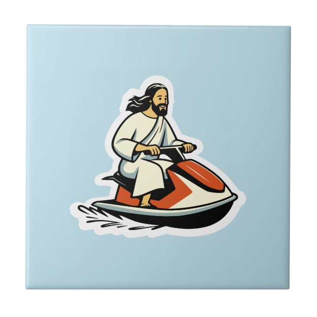 Jet-Ski Jesus Tile (Front)
