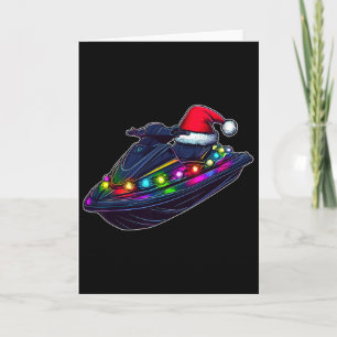 Jet Ski Jet Skiing Christmas Hat Xmas Card