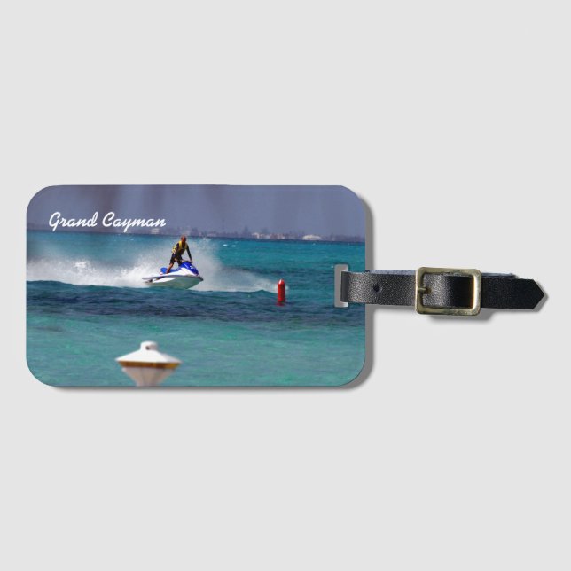 Jet Ski Paradise Cayman Island. Luggage Tag (Front Horizontal)