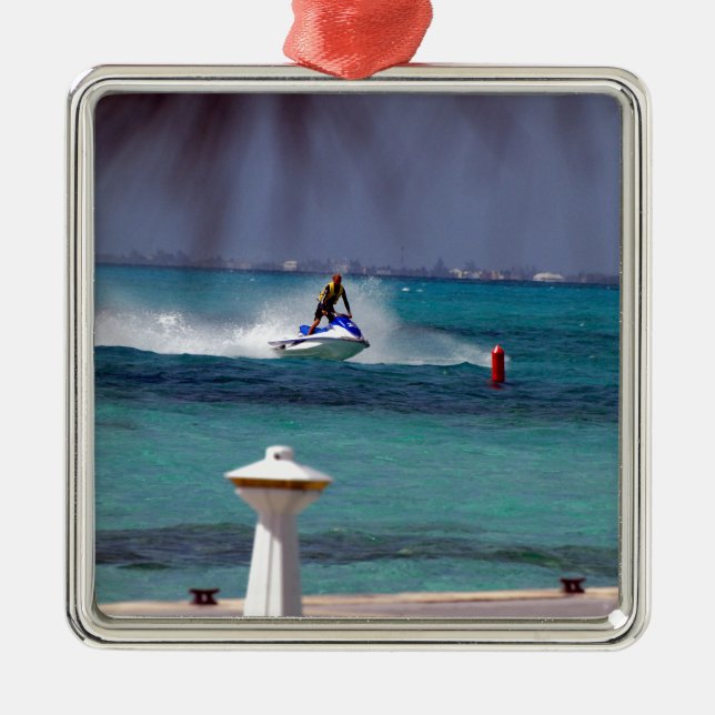 Jet Ski Paradise Metal Ornament (Front)