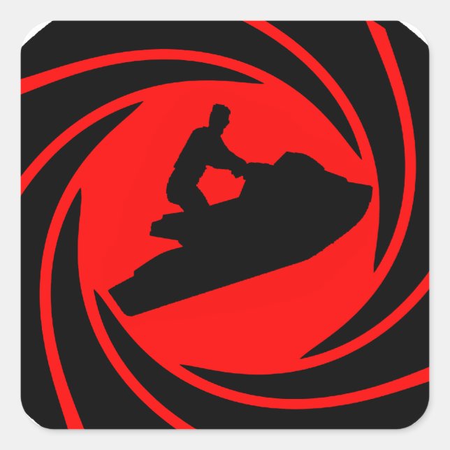 JET SKI PLAY SQUARE STICKER (Front)