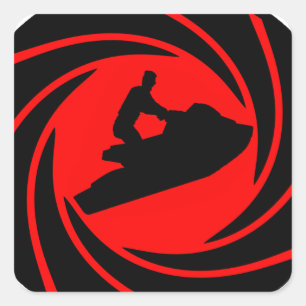 JET SKI PLAY SQUARE STICKER