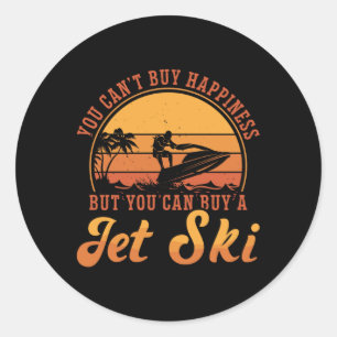 Jet Ski Rider You Can't Buy Happiness Jet Skiing Classic Round Sticker