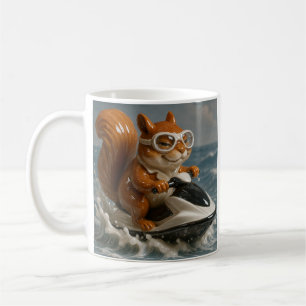 Jet Ski Squirrel Coffee Mug
