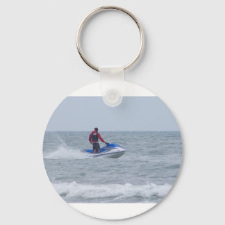 jet skiing at the beach keychain