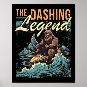 Jet Skiing Bigfoot Watercraft Rider I Sasquatch Je Poster