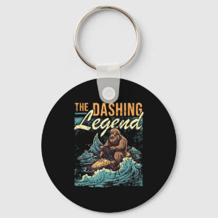 Jet skiing bigfoot watercraft rider sasquatch jet keychain