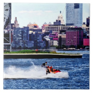 Jet Skiing by Colgate Clock Tile