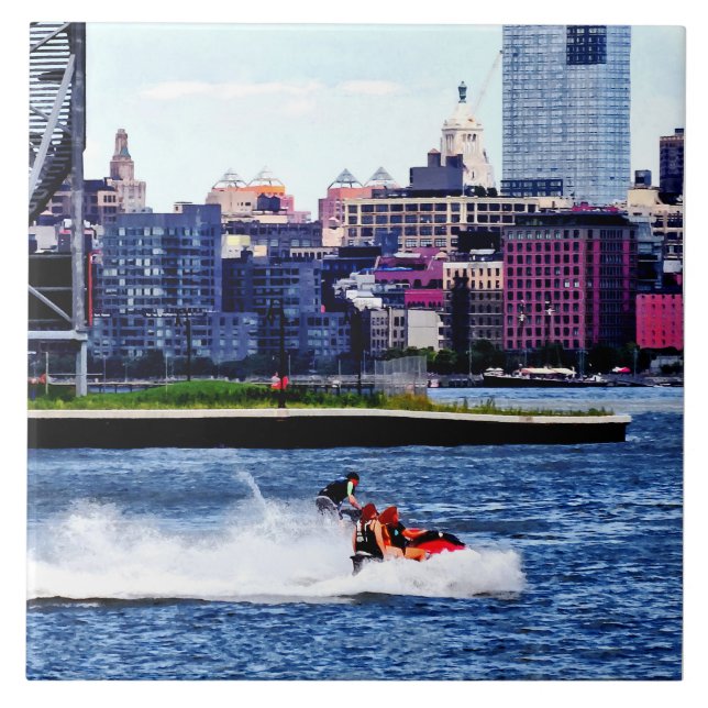 Jet Skiing by Colgate Clock Tile (Front)