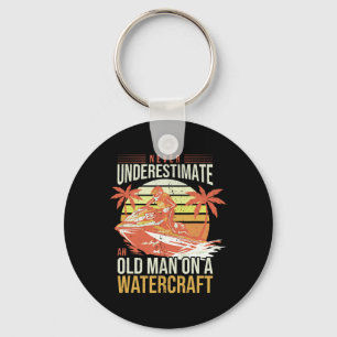 Jet Skiing Dad Watercraft Rider Old Man I Father J Keychain