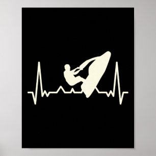 Jet Skiing Lover I Heartbeat Jet Skiing  Poster