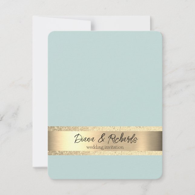 Jet Stream Gold Foil Rustic Wedding Invitation (Front)
