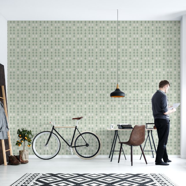 Jet Stream: Minimalist Airplane Wallpaper (Living Room)