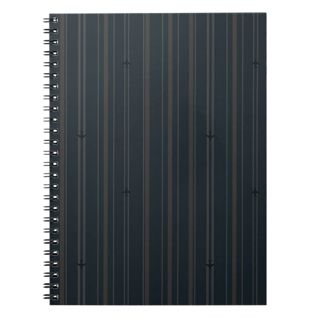 Jet Stream Stripes in Dark Navy Notebook (Front)
