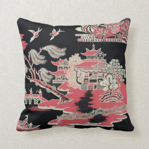 Jet vintage de coussin de Chinoiserie d'Edwardian