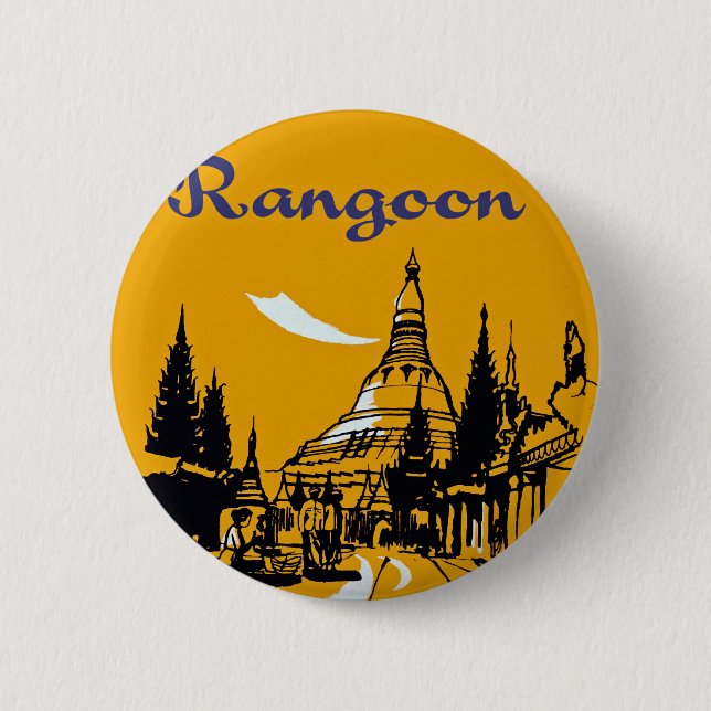 Jet Your Way to Rangoon 2 Inch Round Button (Front)
