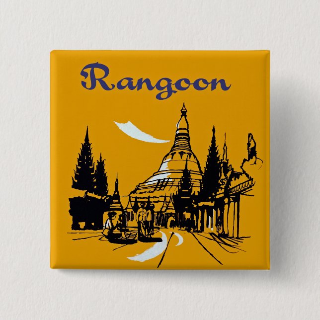 Jet Your Way to Rangoon 2 Inch Square Button (Front)