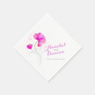 Jetable fleur sauvage mariage art rose papier serviette