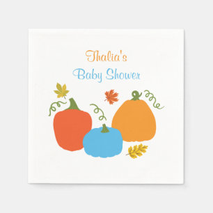 Jetable Peu de serviette de baby shower de citrouille