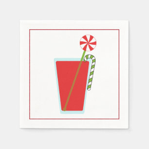 Jetable Serviette de cocktail de Noël avec l'olive de