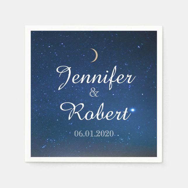 Jetable Serviette de mariage Nuit étoilée (Devant)
