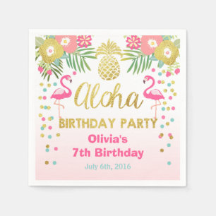 Jetable Serviette de papier Aloha d'anniversaire tropical