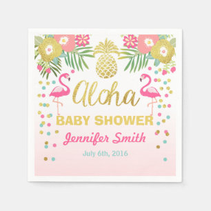 Jetable Serviette de papier Aloha de baby shower tropical