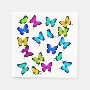 Jetable Serviette de papier de papillons tropicaux coloré