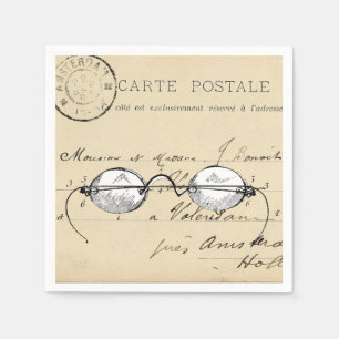 Jetable Serviette française de carte postale en verre