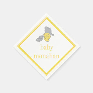 Jetable Serviette jaune de cocktail de l'éléphant  