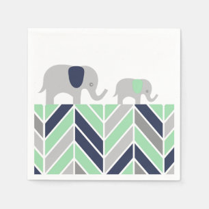 Jetable Serviette moderne de bébé d'éléphants de Chevr