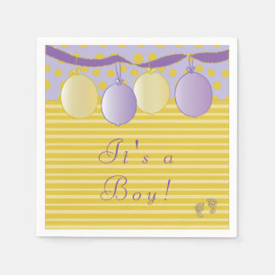 Jetable Serviette standard pour Baby Shower "Baby Gold Foo