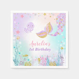 Jetable Sirène lunatique de serviette de fête